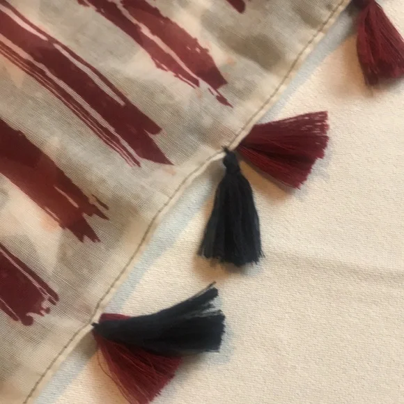 NWT USA Flag patriotic lightweight open kimono tassels OS boho summer cover up - Picture 11 of 15